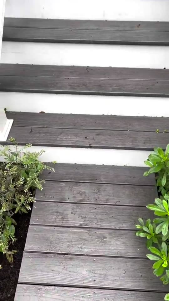 Before and after power washing — example 2