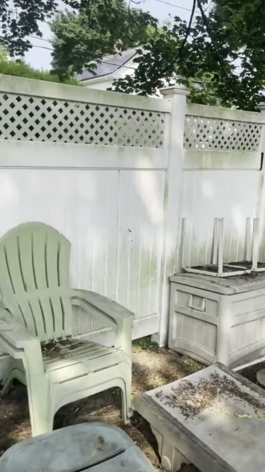 Before and after power washing — example 3